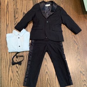 Boys suit with shirt, bowtie and shoes